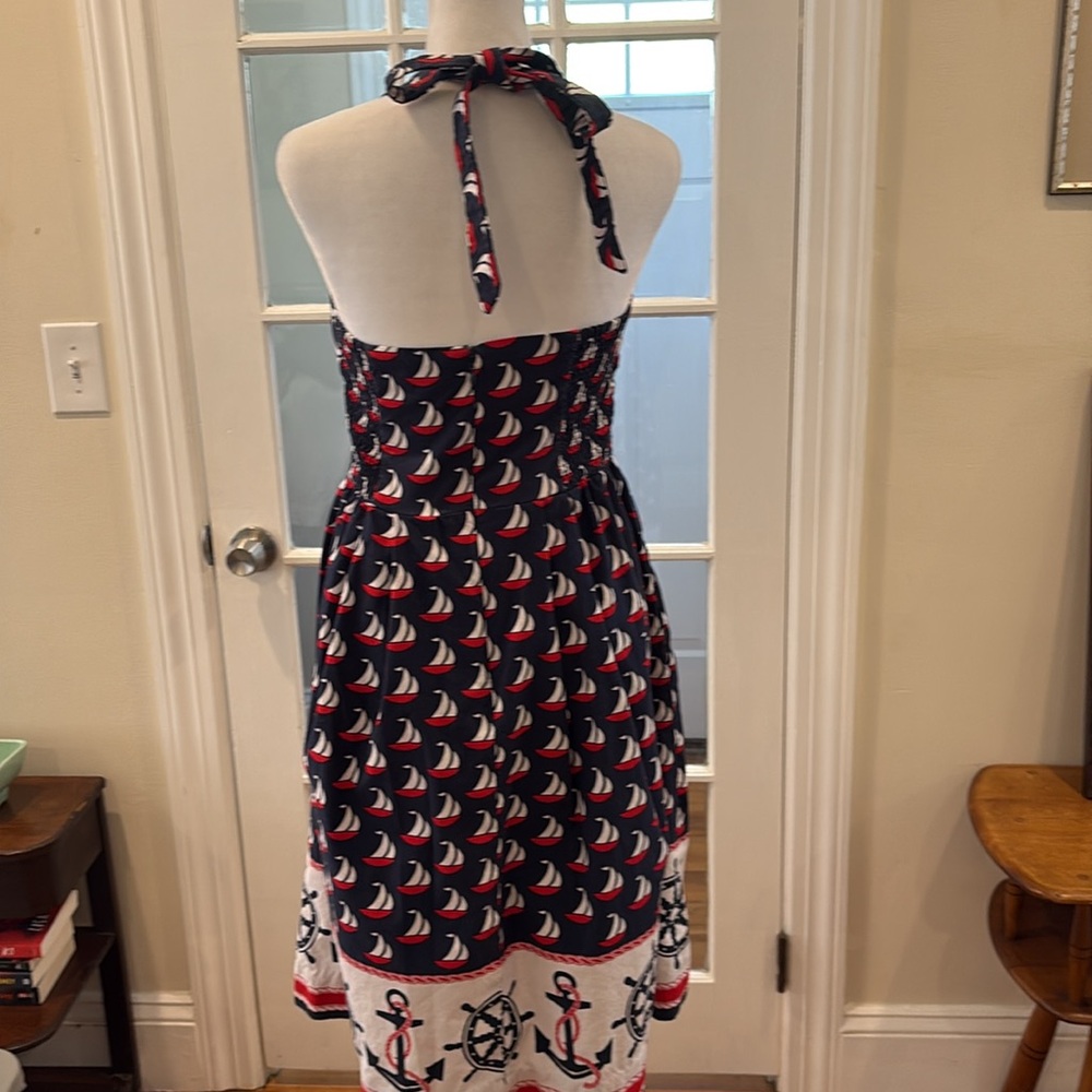 Anthropologie Postmark Windward Halter Dress w/ Nautical Theme. Size 4. - Picture 6 of 13